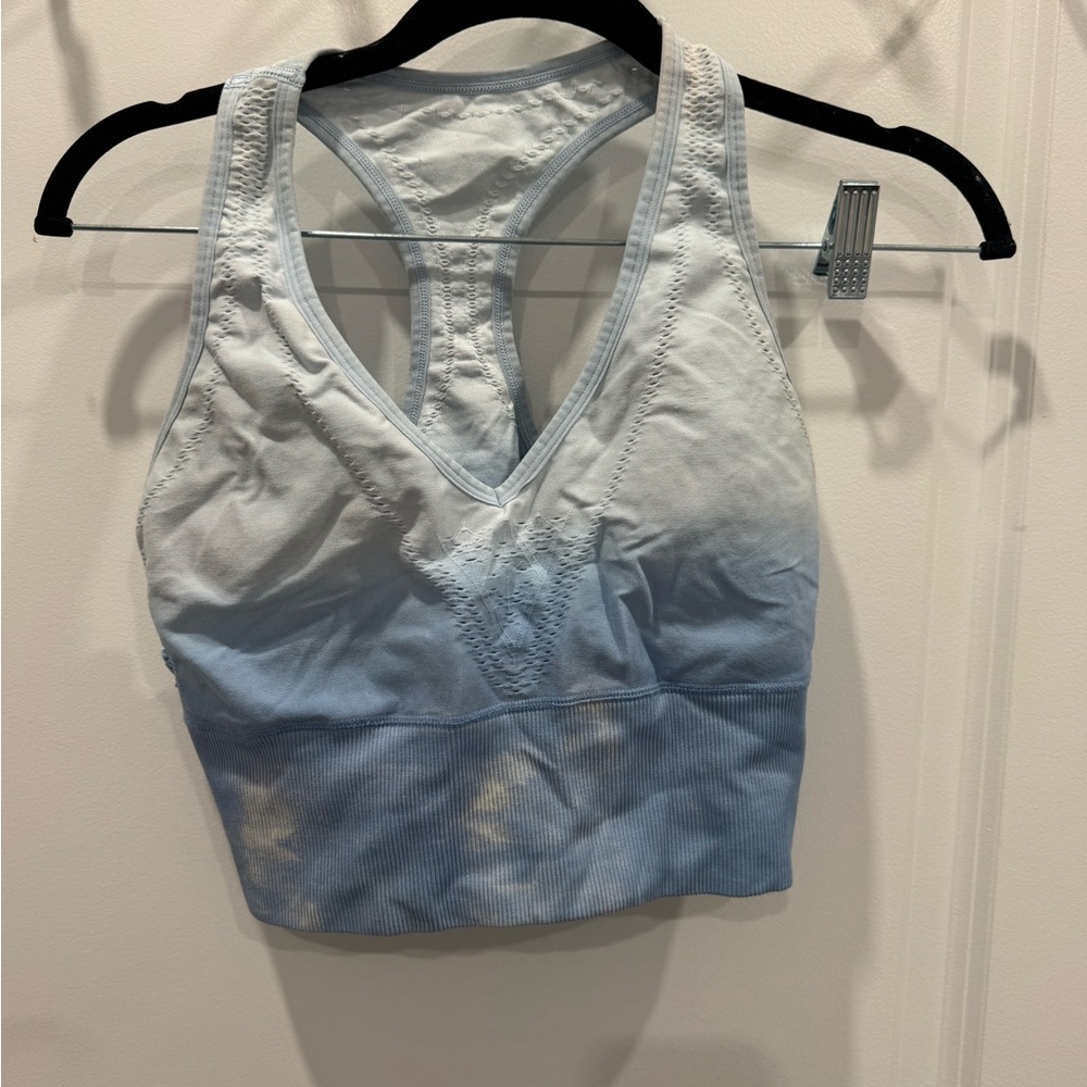 PINK Light Blue Ombre Racerback Sports Bra